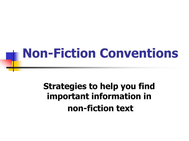 non fiction conventions