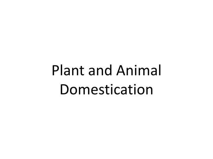 plant and animal domestication