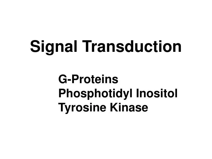 signal transduction