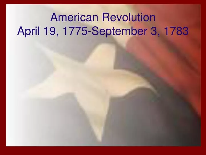 american revolution april 19 1775 september 3 1783