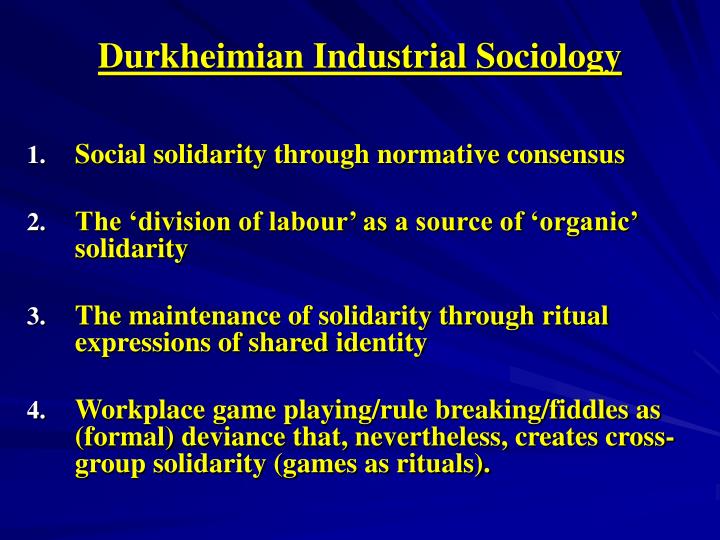 durkheimian industrial sociology