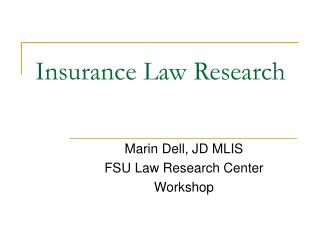 Insurance Law Research