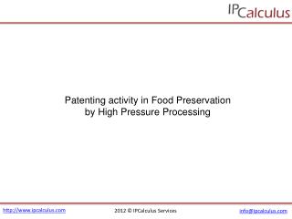 IPCalculus - Food Preservation by High Pressure Processing