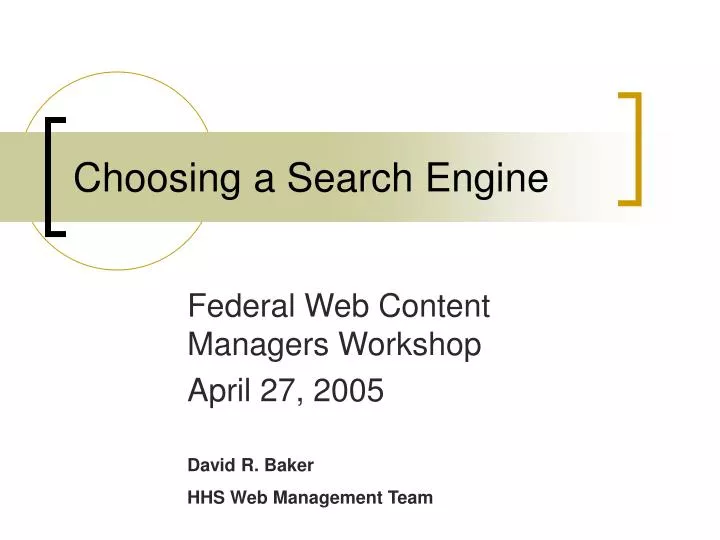 choosing a search engine