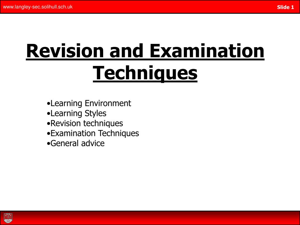 PPT - Revision and Examination Techniques PowerPoint Presentation, free ...
