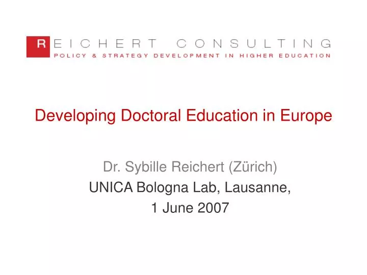 developing doctoral education in europe