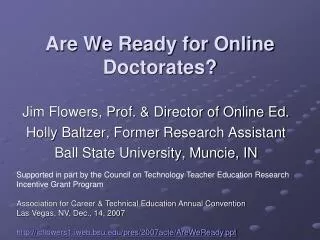 Are We Ready for Online Doctorates?