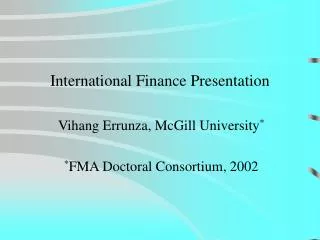 International Finance Presentation