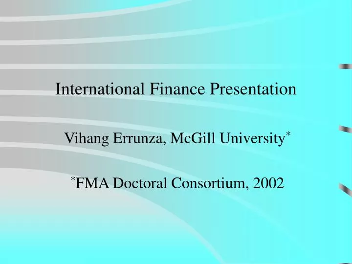 international finance presentation
