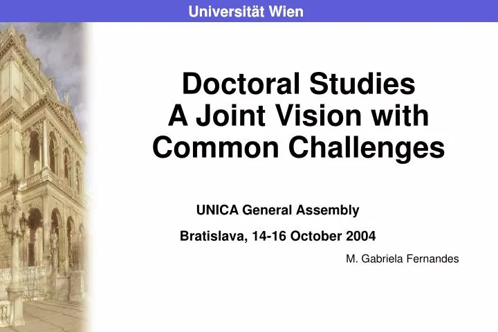 doctoral studies a joint vision with common challenges