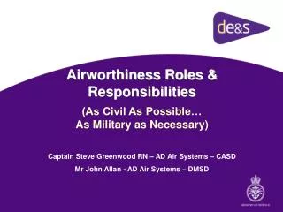 Airworthiness Roles &amp; Responsibilities