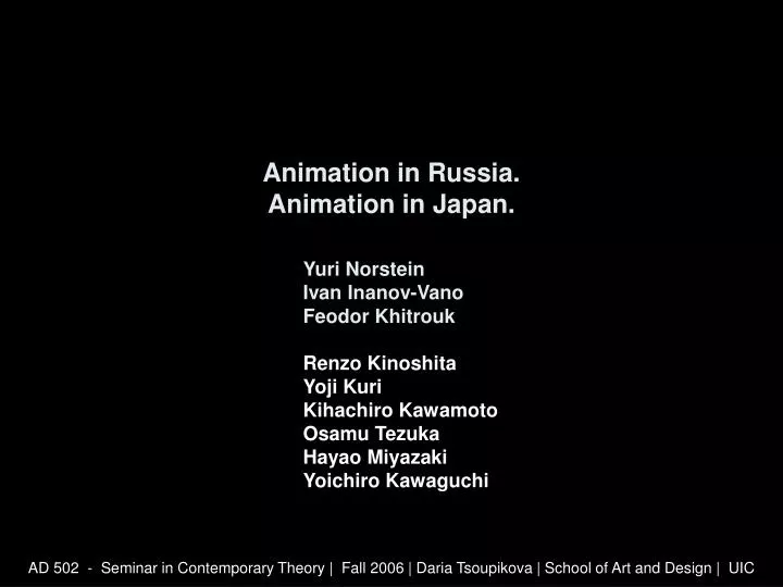 animation in russia animation in japan