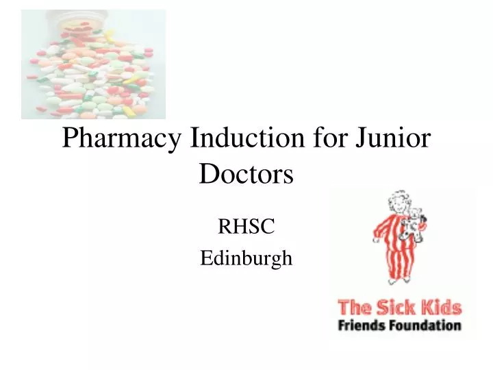 pharmacy induction for junior doctors
