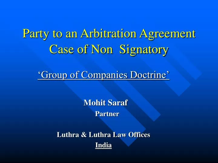 party to an arbitration agreement case of non signatory