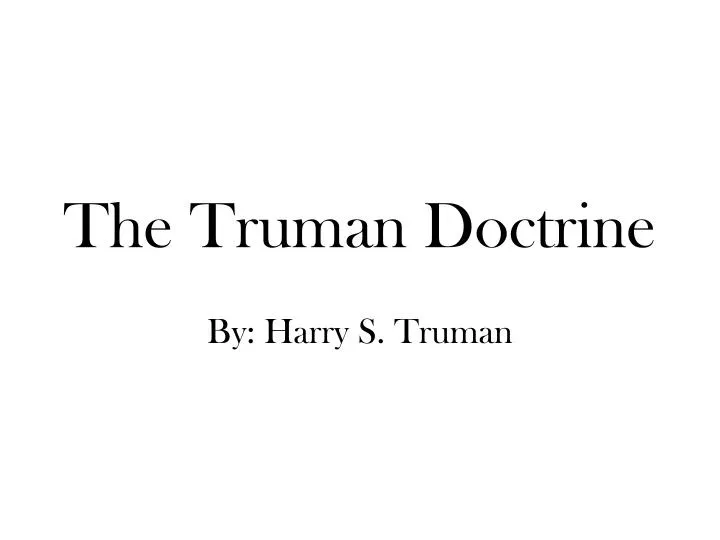 the truman doctrine