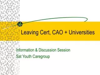 Leaving Cert, CAO + Universities