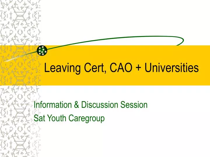 leaving cert cao universities
