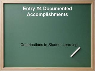 contributions to student learning