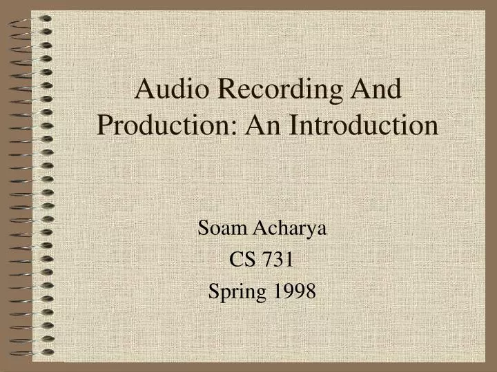audio recording and production an introduction