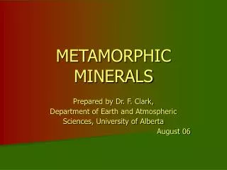 METAMORPHIC MINERALS