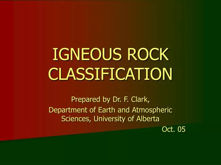 igneous rock classification