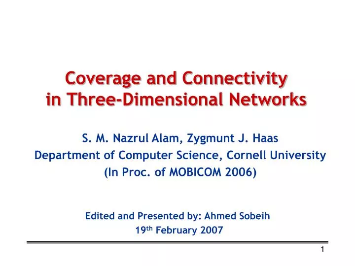 coverage and connectivity in three dimensional networks