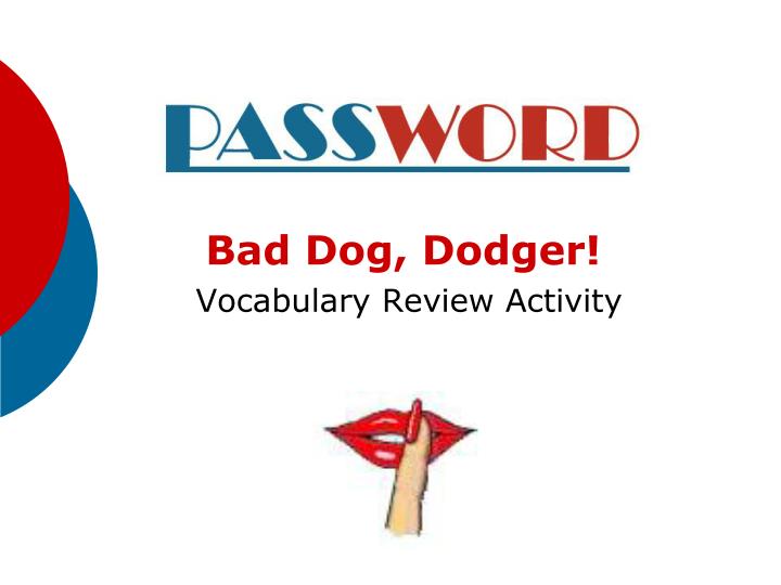 bad dog dodger vocabulary review activity
