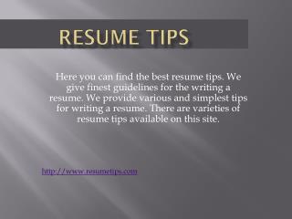 Resume Tips| Resume Tip