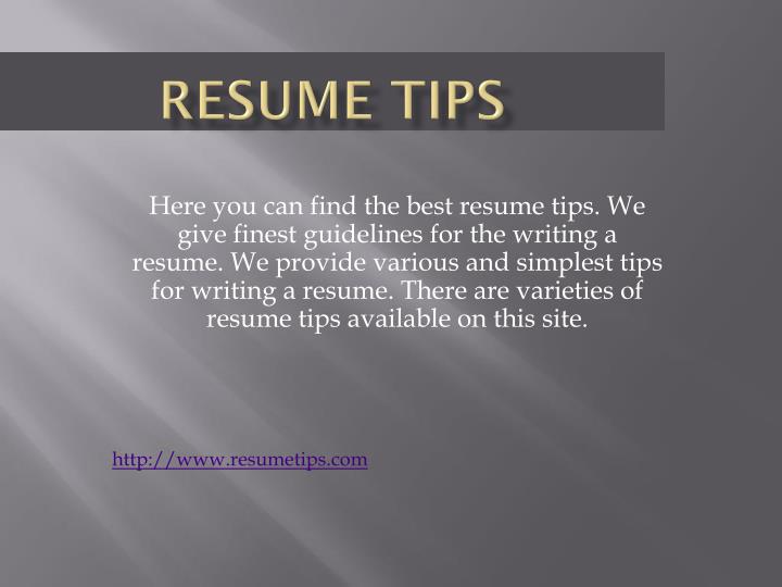 resume tips