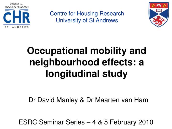 occupational mobility and neighbourhood effects a longitudinal study