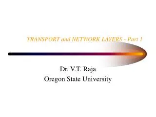 TRANSPORT and NETWORK LAYERS - Part 1