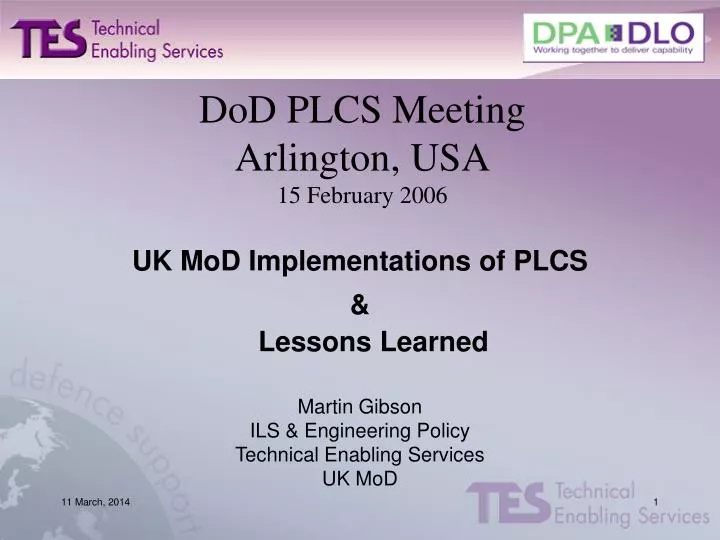 dod plcs meeting arlington usa 15 february 2006