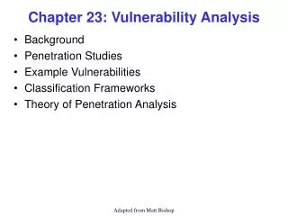 Chapter 23: Vulnerability Analysis