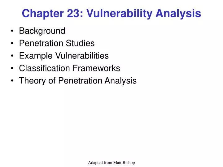 chapter 23 vulnerability analysis