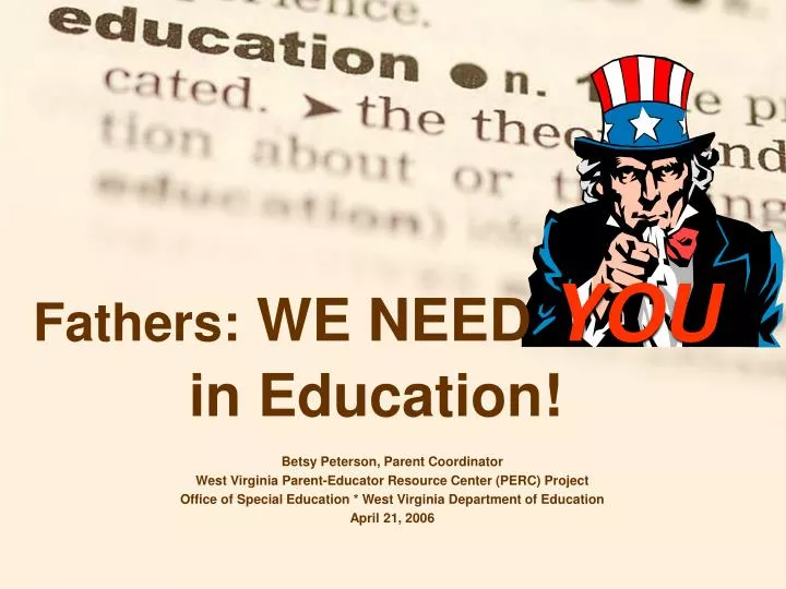 fathers we need you in education