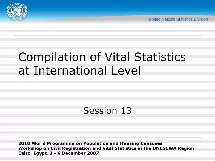 compilation of vital statistics at international level