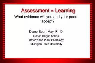 Assessment = Learning