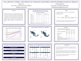 ‘TIL LAWS DO US PART?: THE IMPACT OF CHANGES IN DIVORCE LAWS ON DIVORCE RATES IN MEXICO