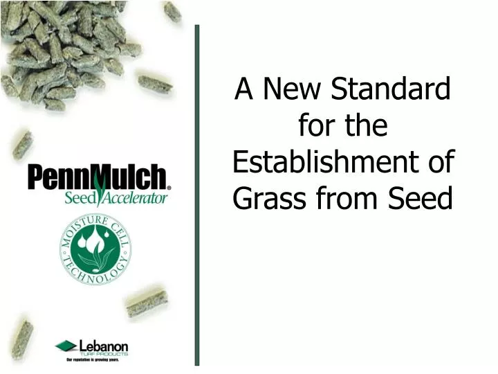 a new standard for the establishment of grass from seed