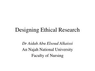 designing ethical research