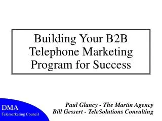 Building Your B2B Telephone Marketing Program for Success