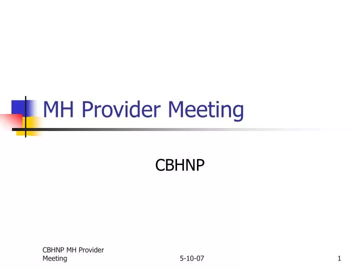 mh provider meeting