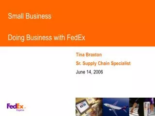 Small Business Doing Business with FedEx