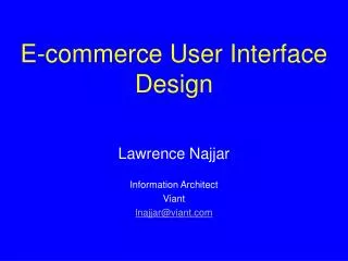 E-commerce User Interface Design
