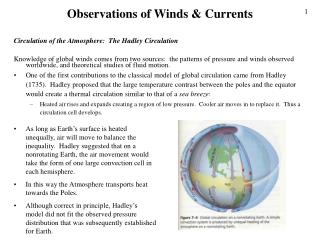 Observations of Winds &amp; Currents
