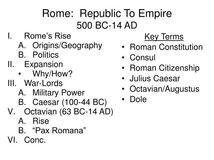 rome republic to empire 500 bc 14 ad