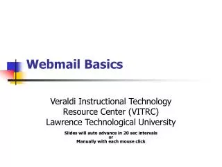 Webmail Basics