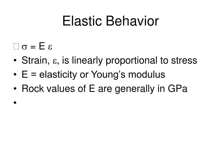 elastic behavior