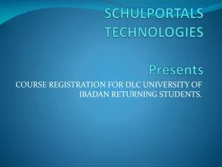 SCHULPORTALS TECHNOLOGIES Presents