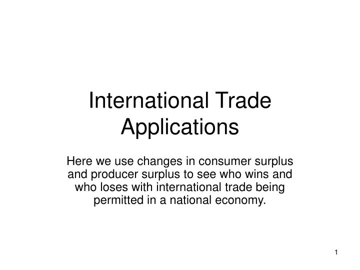 international trade applications